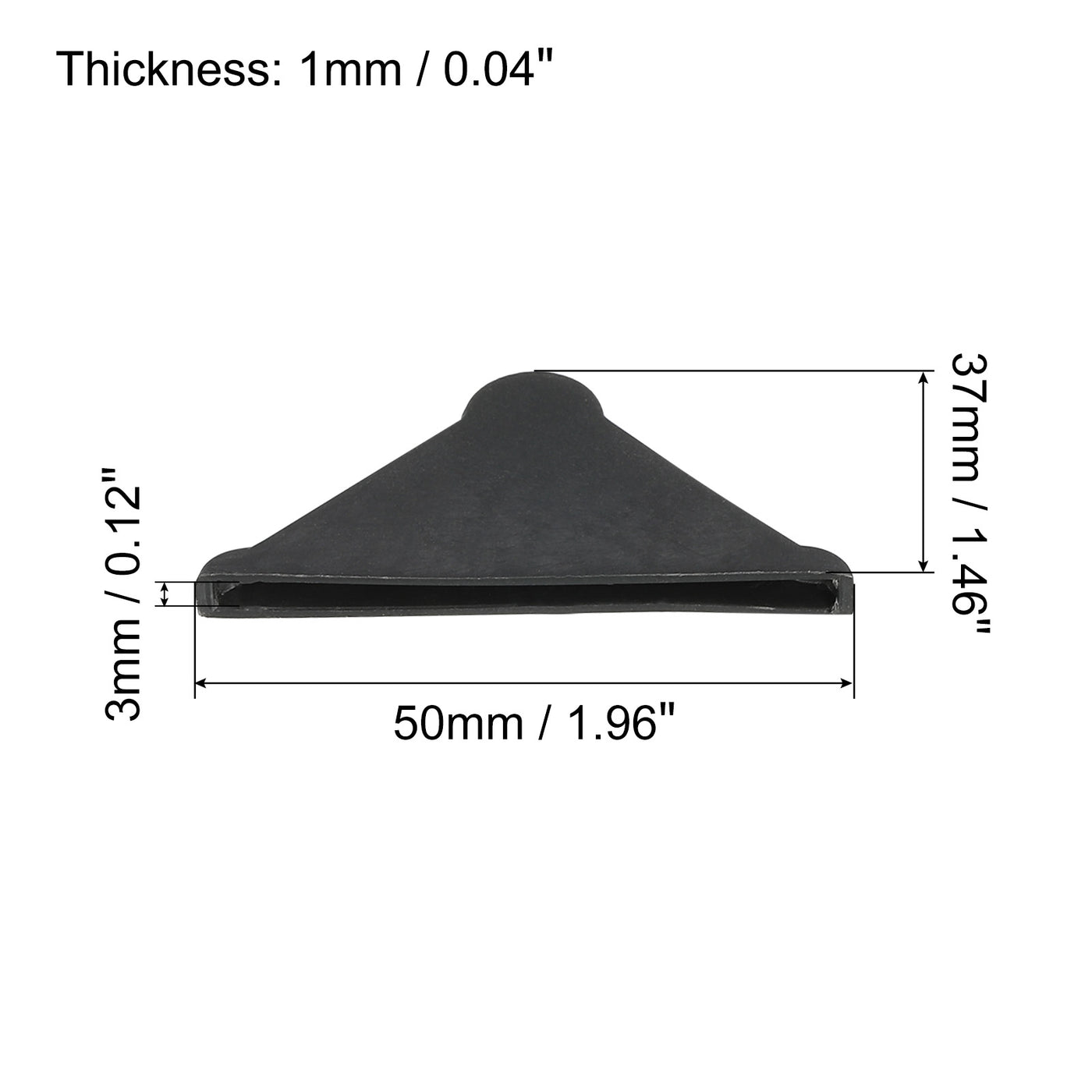 Harfington PP Corner Protector Triangle 37x3mm for Ceramic, Glass, Metal Sheets Black 30pcs