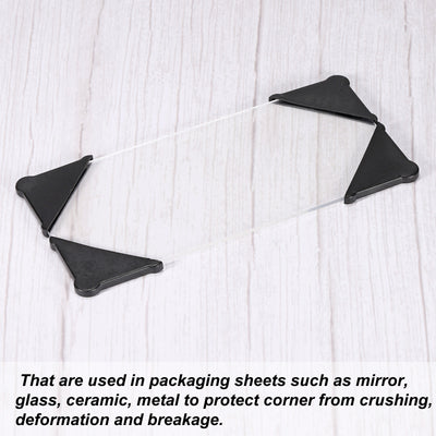 Harfington PP Corner Protector Triangle 37x4mm for Ceramic, Glass, Metal Sheets Black 30pcs