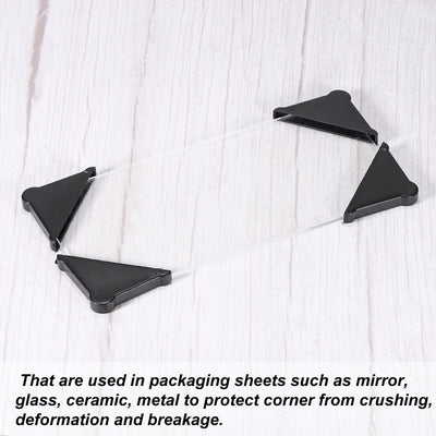 Harfington PP Corner Protector Triangle 37x5mm for Ceramic, Glass, Metal Sheets Black 30pcs