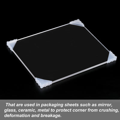 Harfington PP Corner Protector Triangle 35x10mm for Ceramic, Glass,Metal Sheets White 50pcs