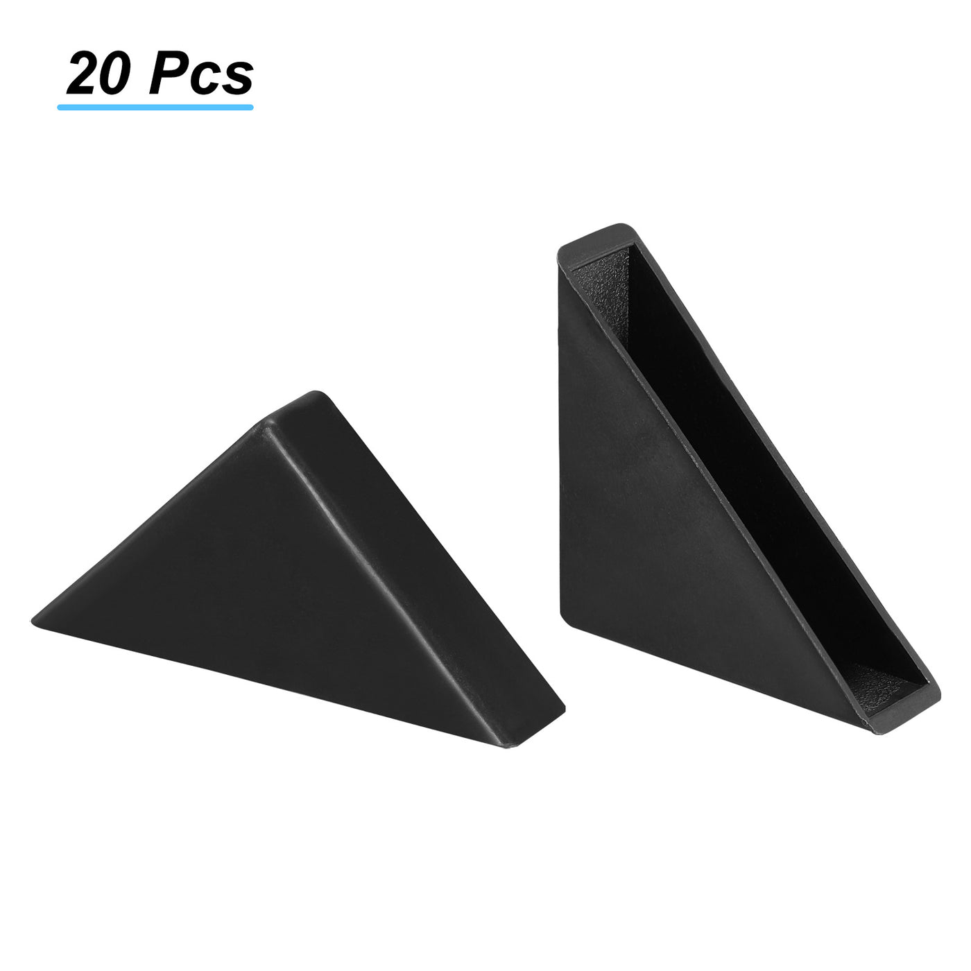Harfington PP Corner Protector Triangle 47x12mm for Ceramic, Glass,Metal Sheets Black 20pcs