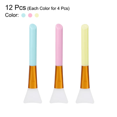 Harfington Silicone Epoxy Brushes Pink/Blue/Yellow Applicator DIY Brush for Making Epoxy Tumbler, Pack of 12