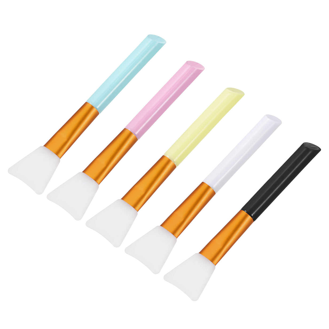 Harfington Silicone Epoxy Brushes Pink/Blue/White/Yellow/Black Applicator DIY Brush for Making Epoxy Tumbler, Pack of 5