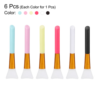 Harfington Silicone Epoxy Brushes Pink/Blue/White/Yellow/Black/Red Applicator DIY Brush for Making Epoxy Tumbler, Pack of 6
