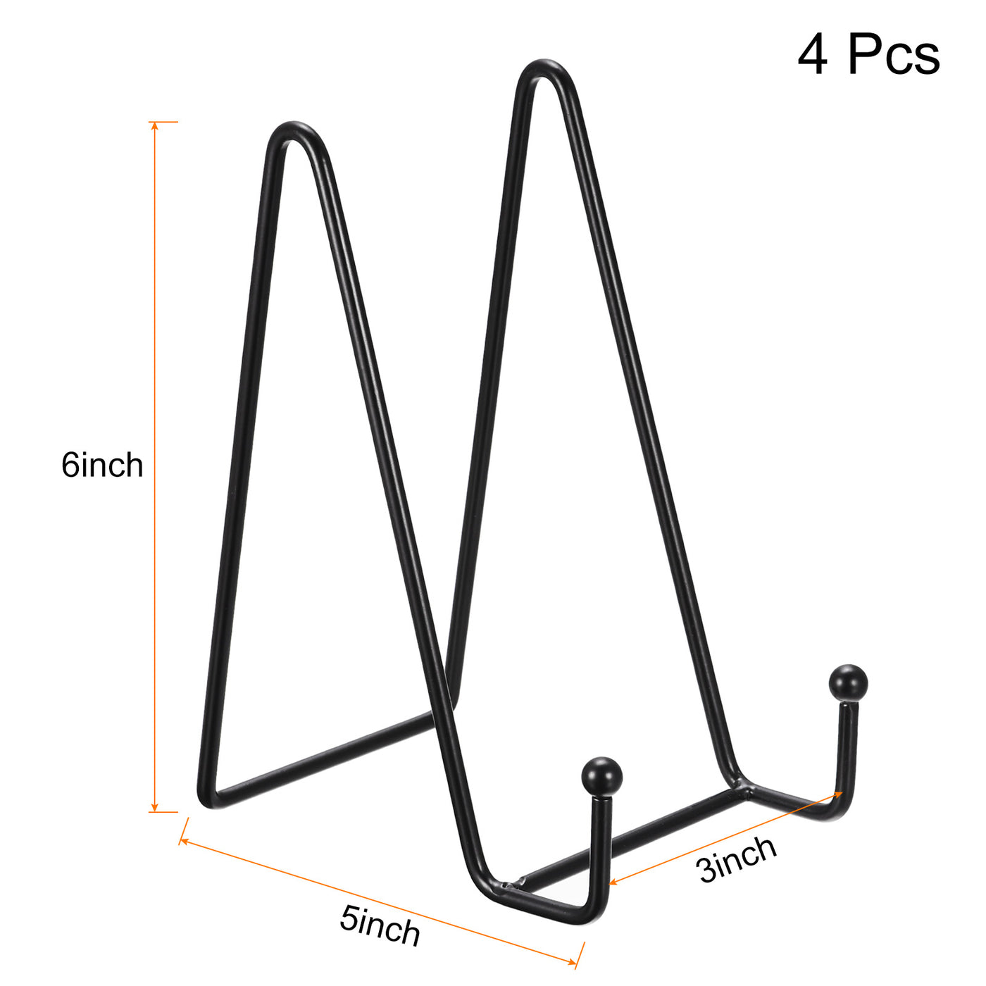 uxcell Uxcell 4pcs 6 Inch Plate Stands for Display, Iron Easel Holder Black for Decorative Picture Frame
