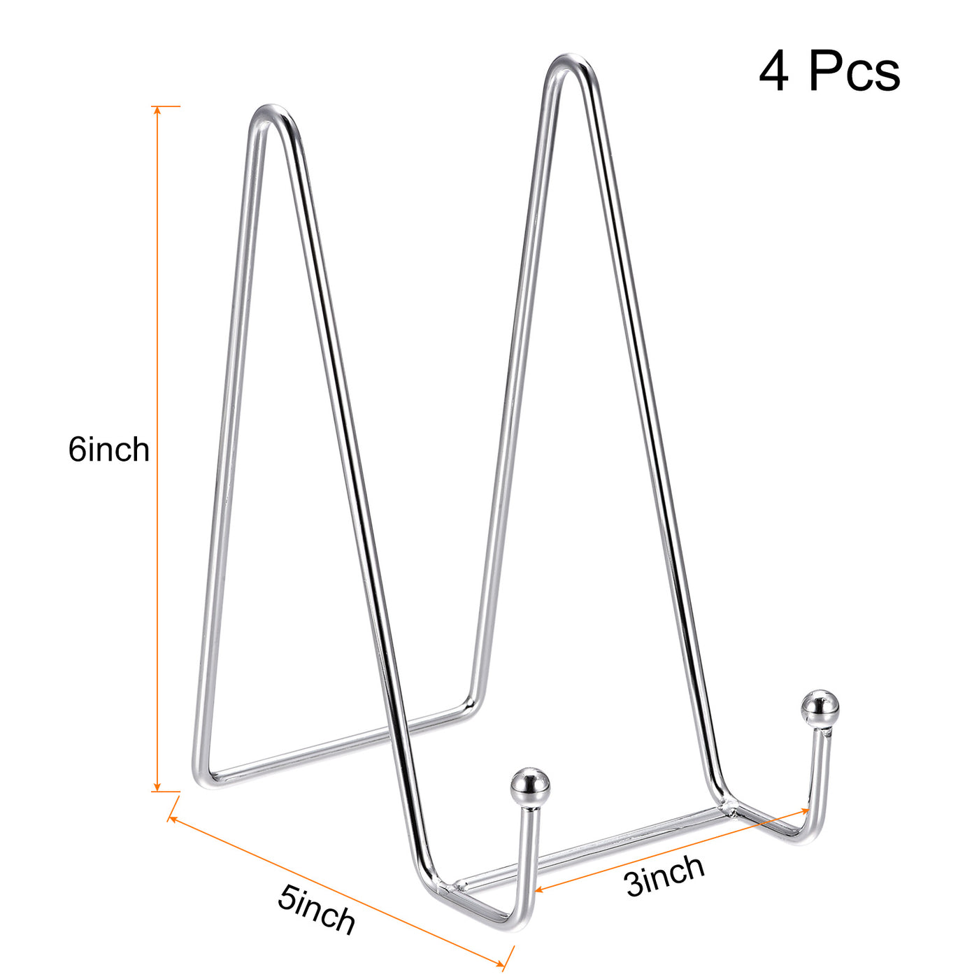 uxcell Uxcell 4pcs 6 Inch Plate Stands for Display, Iron Easel Holder Silver Tone for Decorative Picture Frame