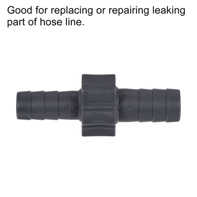 Harfington Barb Hose Fitting 14mm to 12mm Straight Coupler Quick Connector Adapter with 9-16mm Adjustable Clamps for Water Fuel Air Oil Gas, 1 Set
