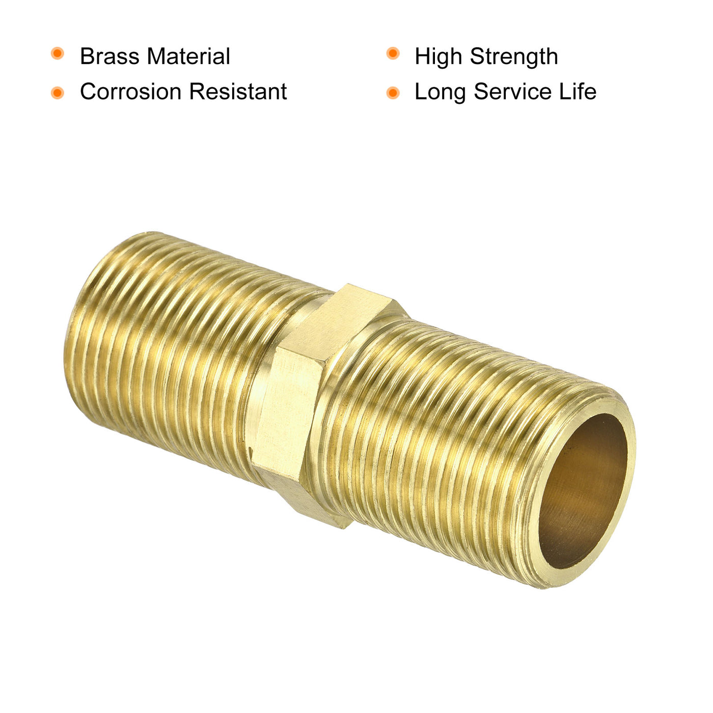 Harfington Brass Pipe Fitting G3/4 Male Thread 70mm Hex Connector Pipe Adapter