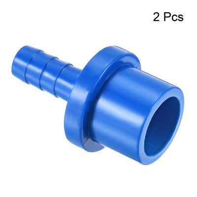 Harfington 2Pcs PVC Pipe Fitting 8mm Barbed x 20mm OD Spigot Straight Hose Connector Blue