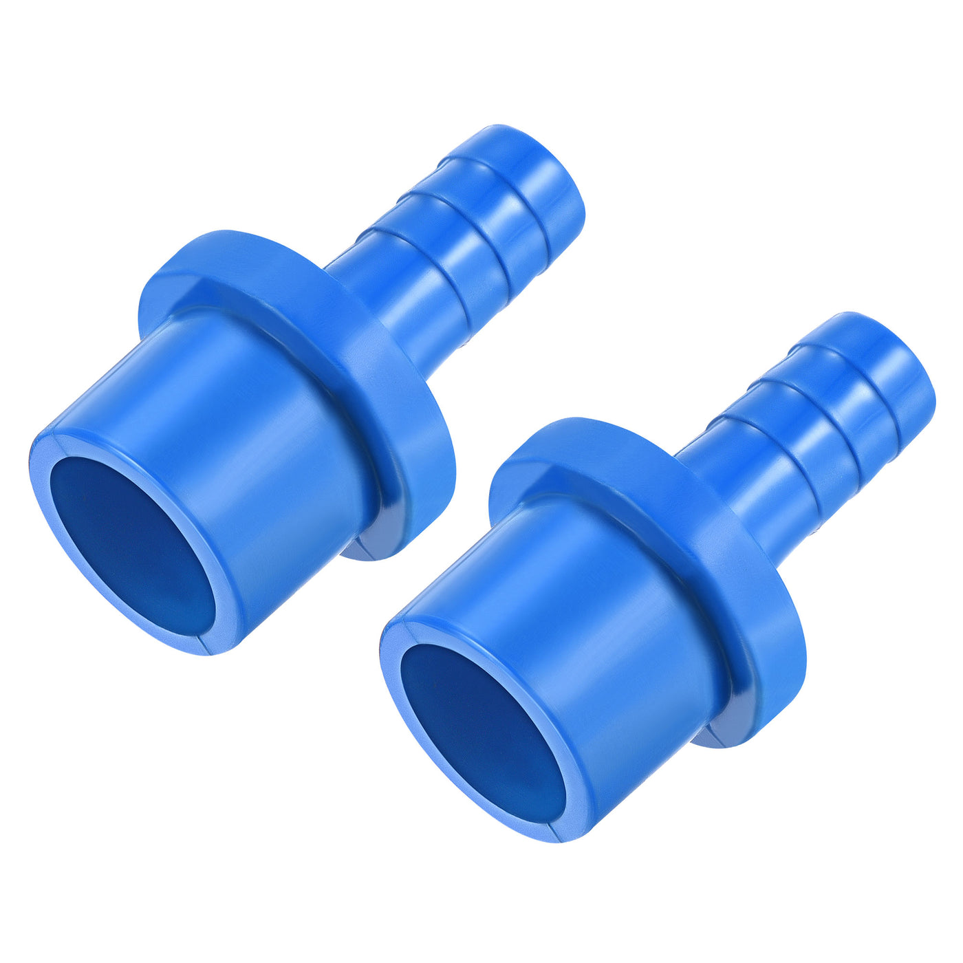 Harfington 2Pcs PVC Pipe Fitting 10mm Barbed x 20mm OD Spigot Straight Hose Connector Blue