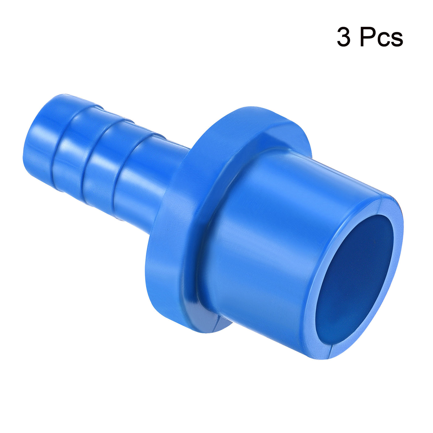 Harfington 3Pcs PVC Pipe Fitting 10mm Barbed x 20mm OD Spigot Straight Hose Connector Blue