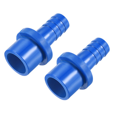 Harfington 2Pcs PVC Pipe Fitting 12mm Barbed x 20mm OD Spigot Straight Hose Connector Blue