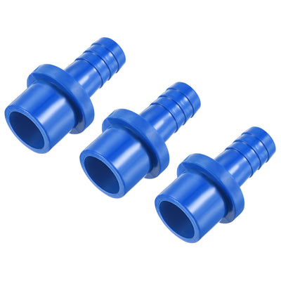 Harfington 3Pcs PVC Pipe Fitting 12mm Barbed x 20mm OD Spigot Straight Hose Connector Blue