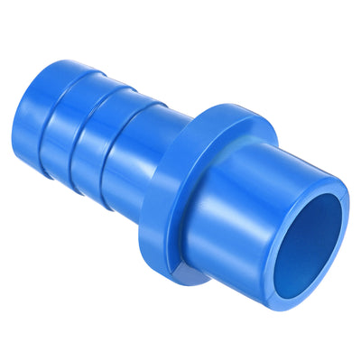 Harfington PVC Pipe Fitting 16mm Barbed x 20mm OD Spigot Straight Hose Connector Blue