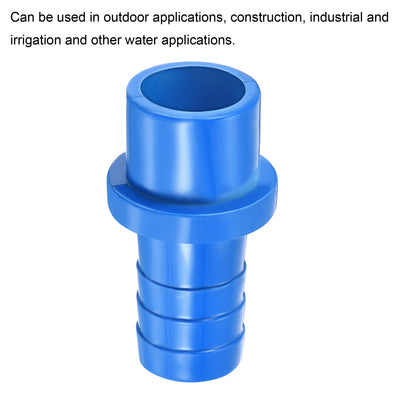 Harfington 2Pcs PVC Pipe Fitting 16mm Barbed x 20mm OD Spigot Straight Hose Connector Blue