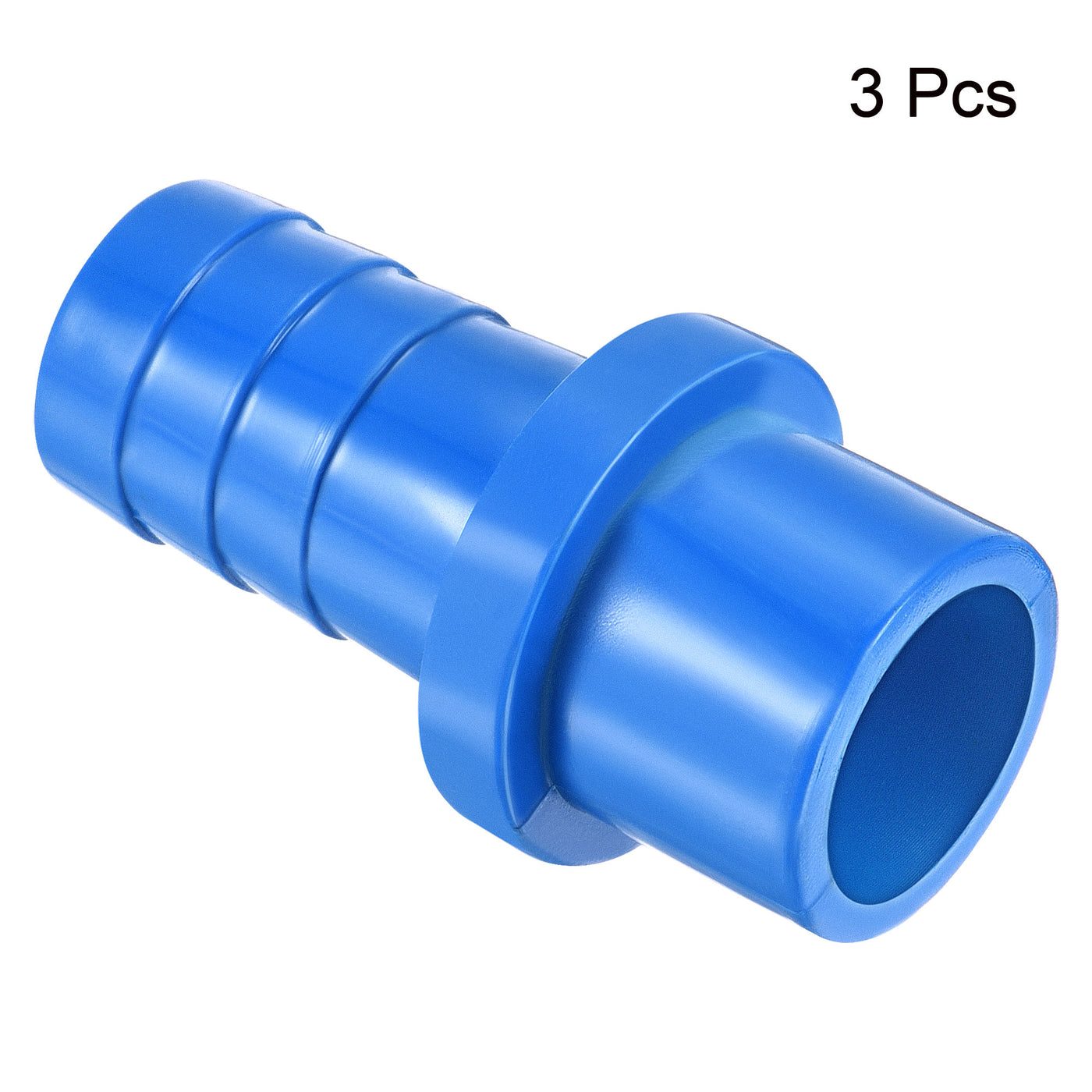 Harfington 3Pcs PVC Pipe Fitting 16mm Barbed x 20mm OD Spigot Straight Hose Connector Blue