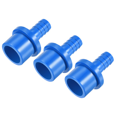 Harfington 3Pcs PVC Pipe Fitting 12mm Barbed x 25mm OD Spigot Straight Hose Connector Blue
