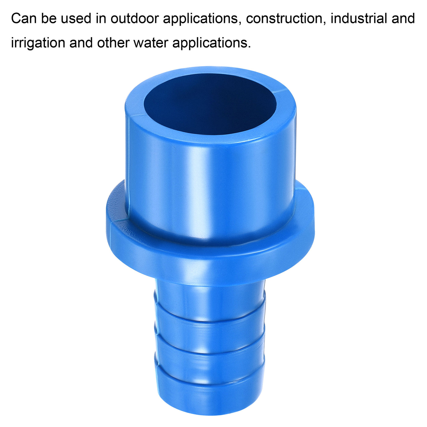 Harfington 3Pcs PVC Pipe Fitting 16mm Barbed x 25mm OD Spigot Straight Hose Connector Blue