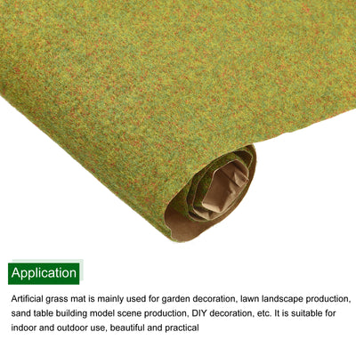 Harfington Artificial Grass Mat 19.7" x 19.7" Yellow Green Realistic Fake Turf for Garden Lawn Decoration Sand Table Model 3pcs