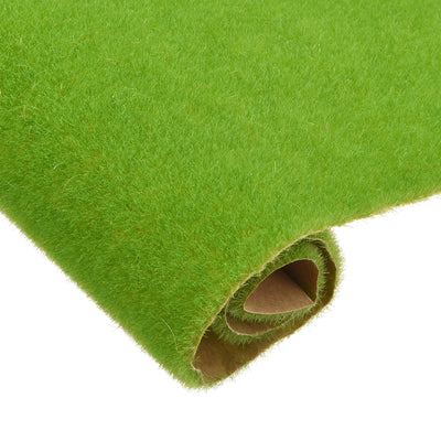 Harfington Artificial Grass Mat 3" x 10" Light Green Realistic Fake Turf for Garden Lawn Decoration Sand Table Model 2pcs