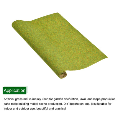 Harfington Artificial Grass Mat 13.8" x 19.7" Lawn Green Realistic Fake Turf for Garden Lawn Decoration Sand Table Model