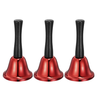 Harfington Uxcell Loud Hand Bell, 3pcs 65mm(2.56") Dia. Dinner Bell for Classroom, Service, Red