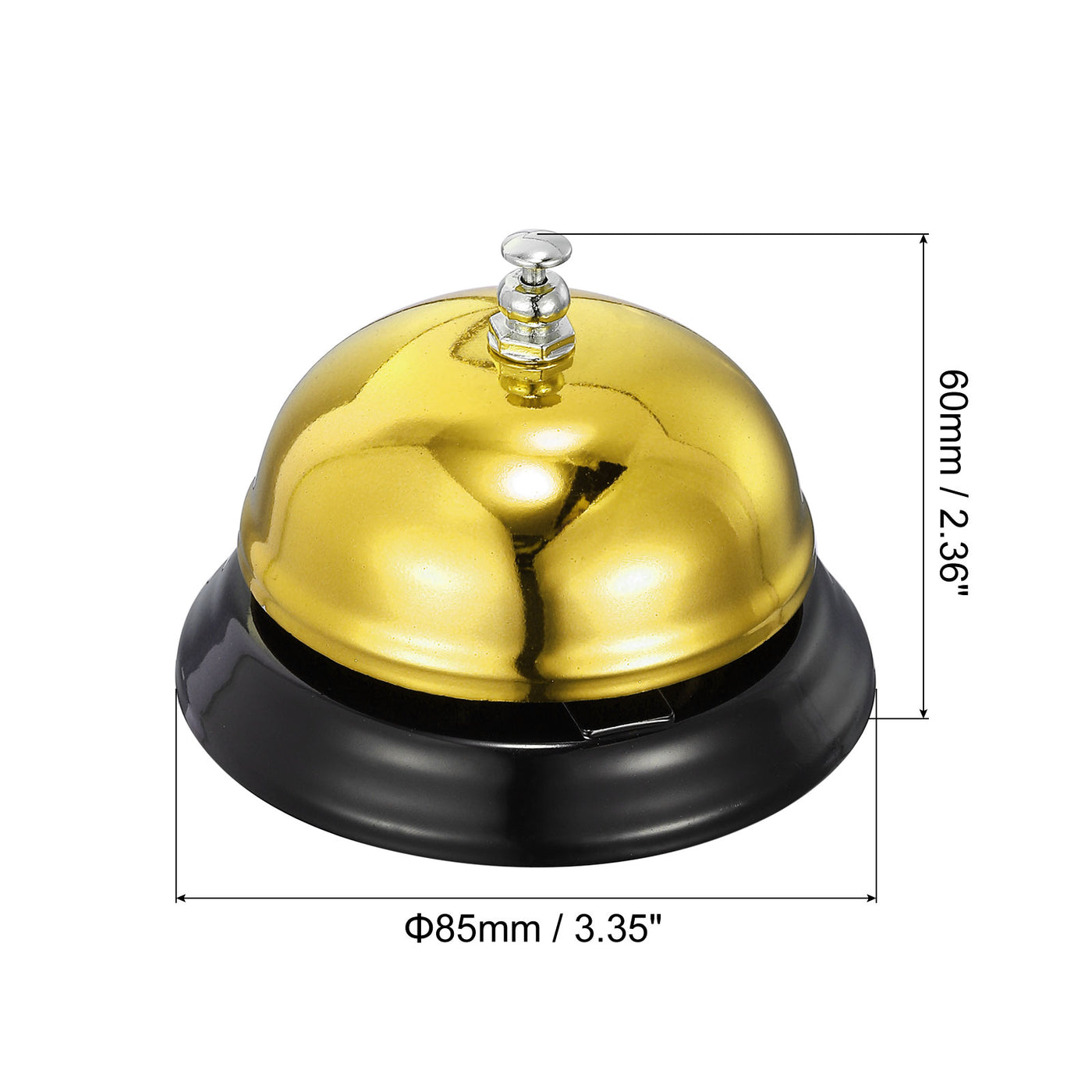 Uxcell Uxcell Desk Bell, 85mm(3.35") Dinner Bell for Restaurants, Service, Gold Tone