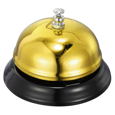Harfington Uxcell Desk Bell, 85mm(3.35") Dinner Bell for Restaurants, Service, Gold Tone