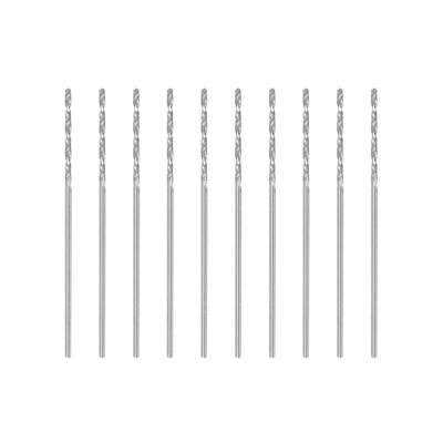 Harfington Uxcell 10 Pcs 0.8mm High Speed Steel Drill Bits, Fully Ground 34mm Length Drill Bit
