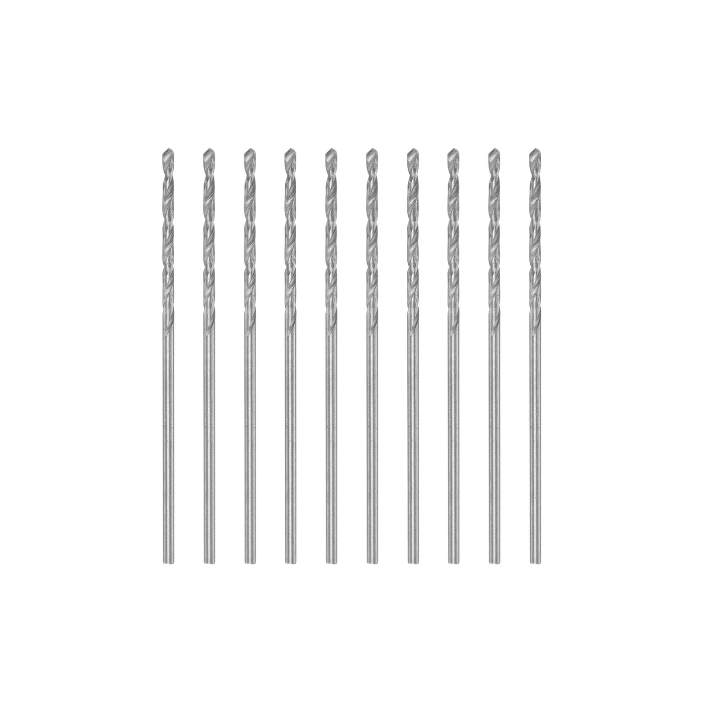uxcell Uxcell 10 Pcs 1.1mm High Speed Steel Drill Bits, Fully Ground 36mm Length Drill Bit