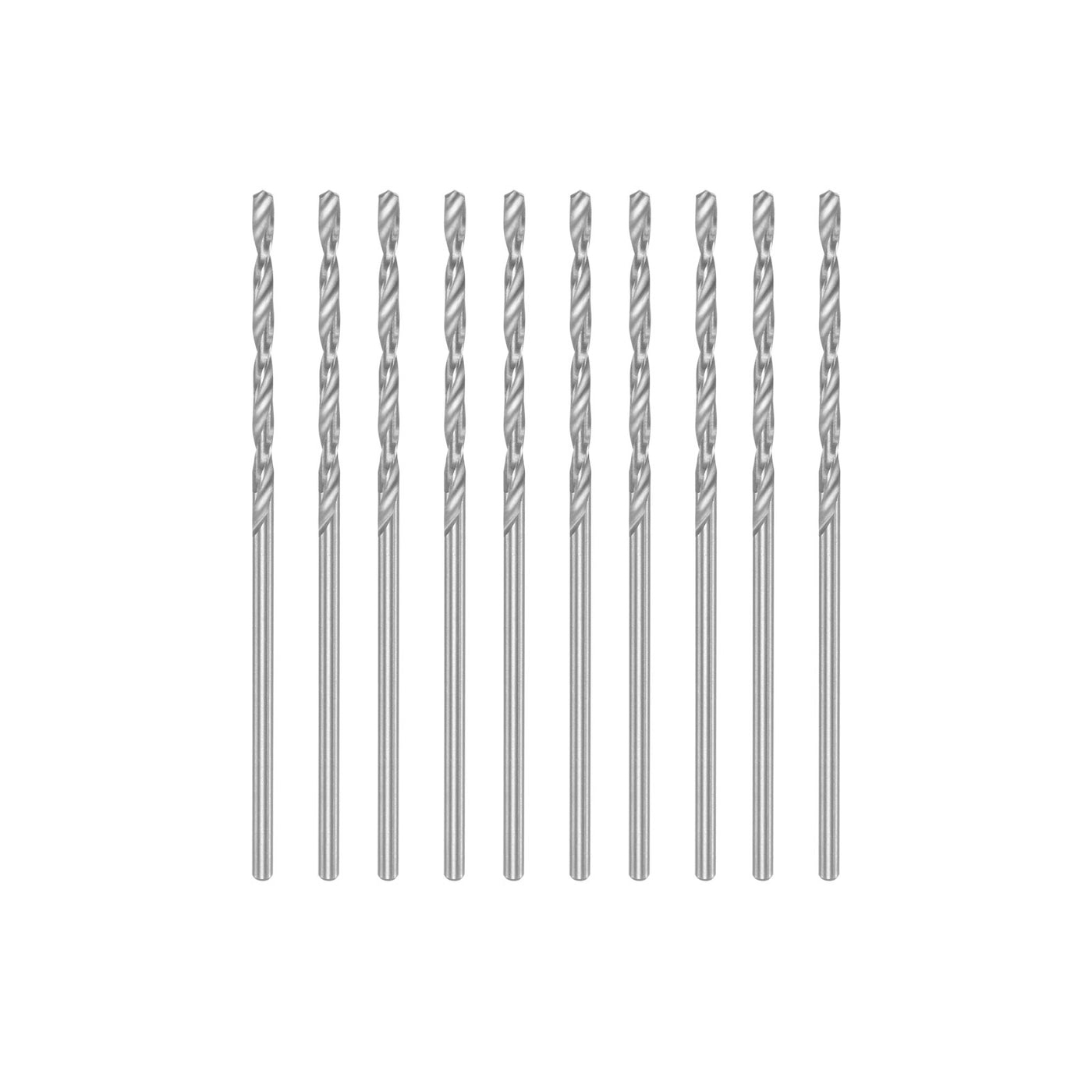 uxcell Uxcell 10 Pcs 1.55mm High Speed Steel Drill Bits, Fully Ground 50mm Length Drill Bit