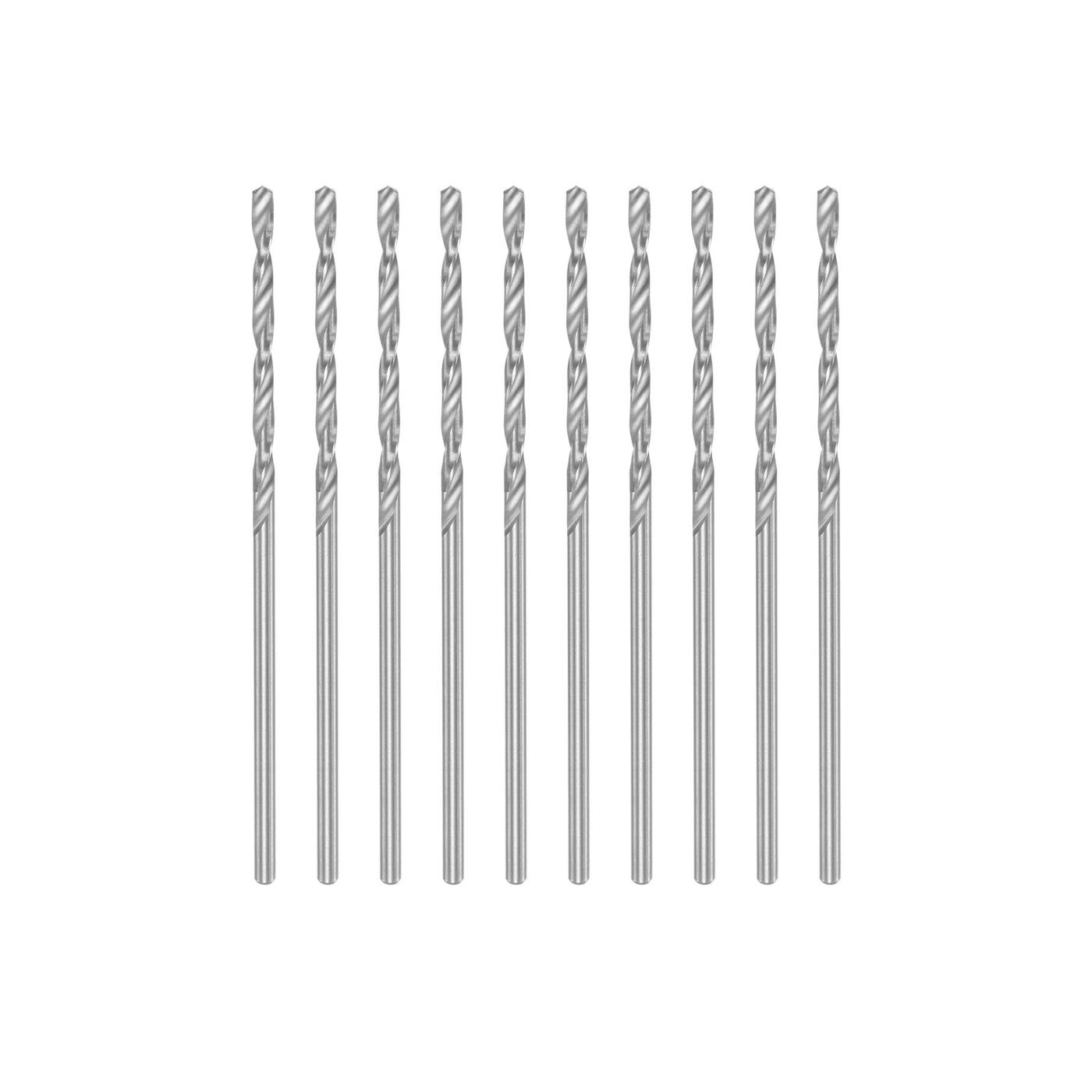 uxcell Uxcell 10 Pcs 1.6mm High Speed Steel Drill Bits, Fully Ground 50mm Length Drill Bit