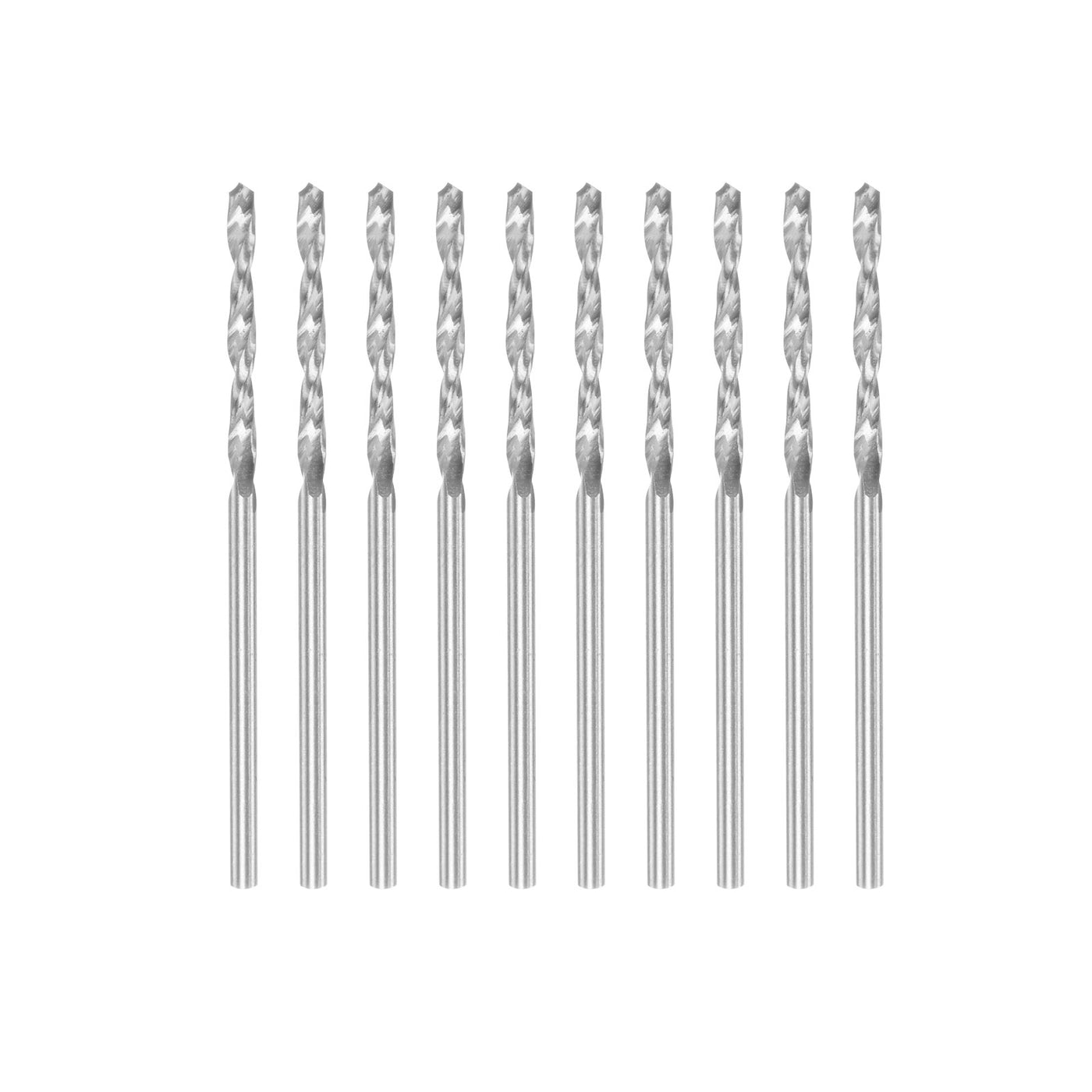 uxcell Uxcell 10 Pcs 1.7mm High Speed Steel Drill Bits, Fully Ground 43mm Length Drill Bit