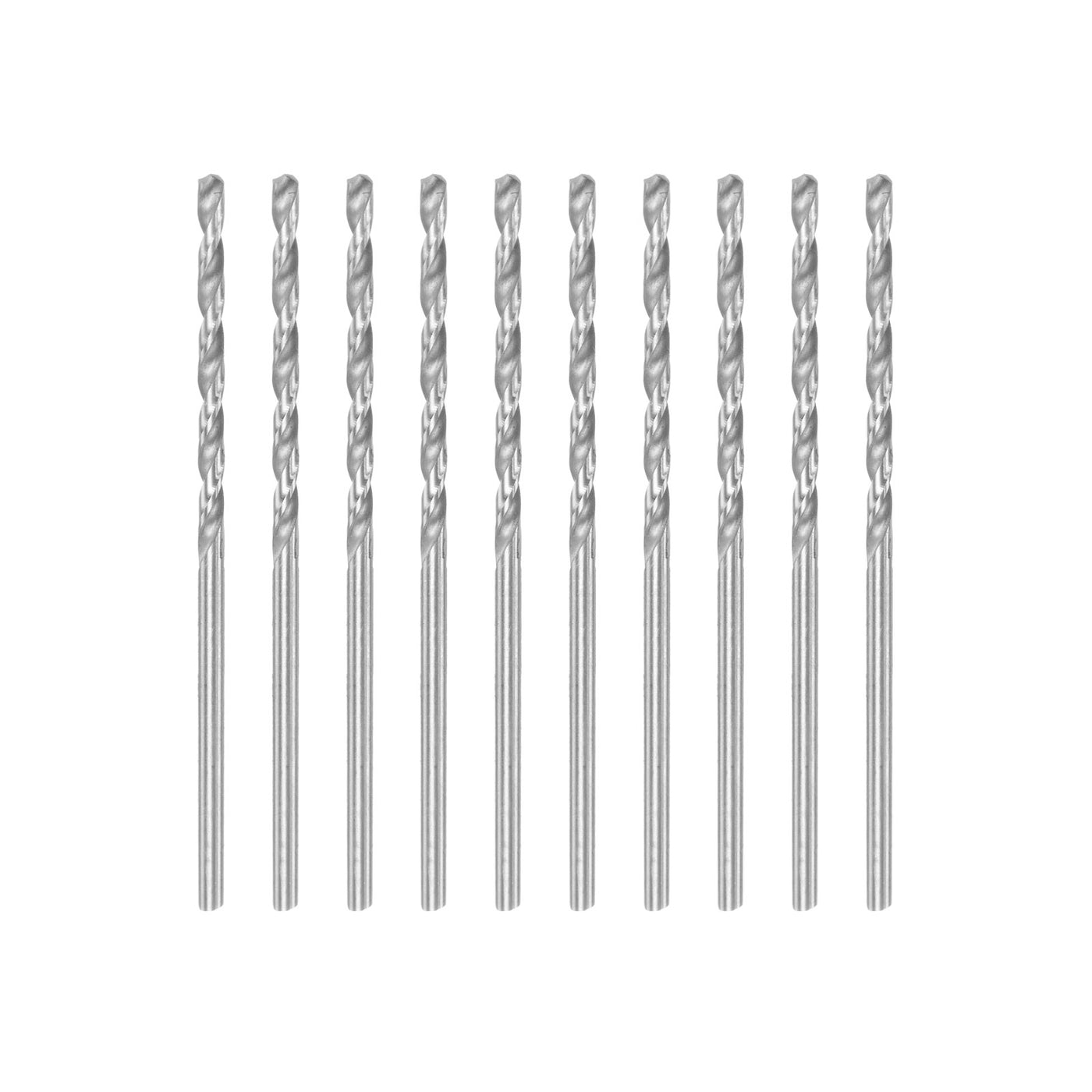 uxcell Uxcell 10 Pcs 1.8mm High Speed Steel Drill Bits, Fully Ground 52mm Length Drill Bit