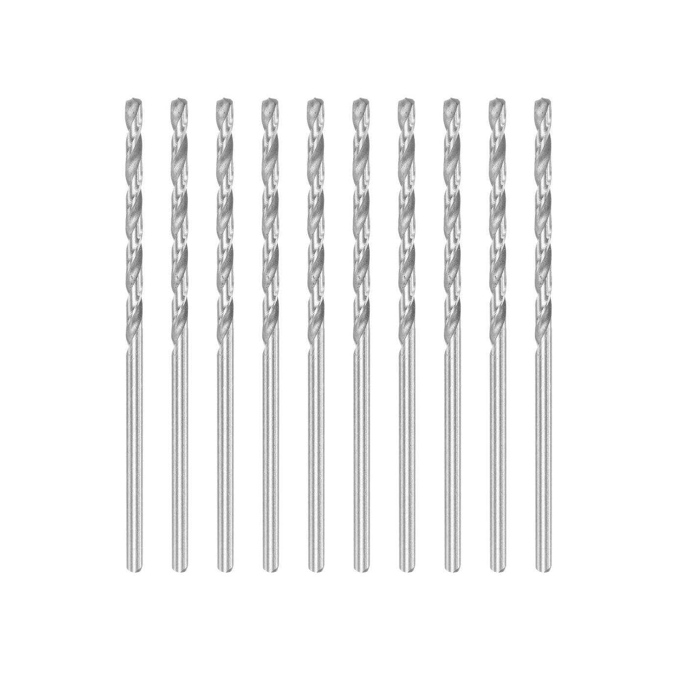 uxcell Uxcell 10 Pcs 1.95mm High Speed Steel Drill Bits, Fully Ground 55mm Length Drill Bit
