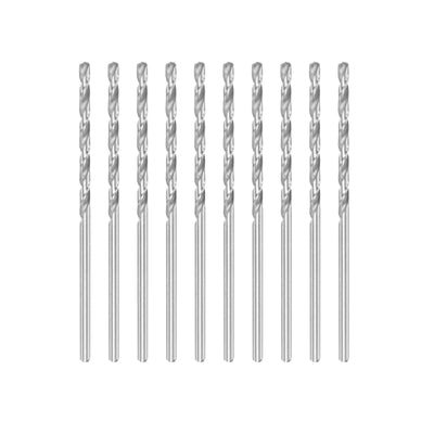 Harfington Uxcell 10 Pcs 1.95mm High Speed Steel Drill Bits, Fully Ground 55mm Length Drill Bit