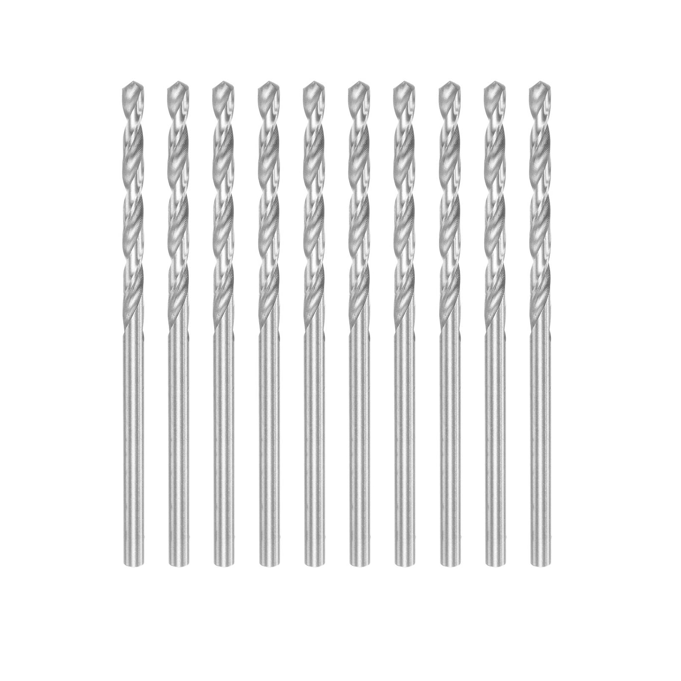 uxcell Uxcell 10 Pcs 2.45mm High Speed Steel Drill Bits, Fully Ground 56mm Length Drill Bit