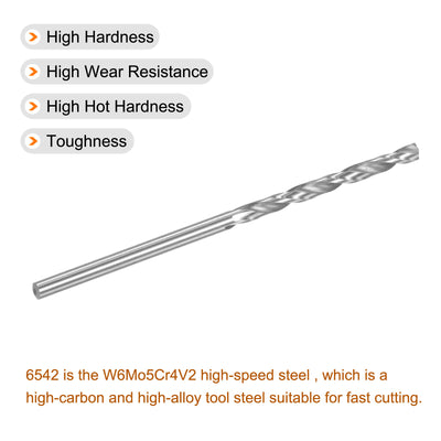 Harfington Uxcell 10 Pcs 2.5mm High Speed Steel Drill Bits, Fully Ground 60mm Length Drill Bit