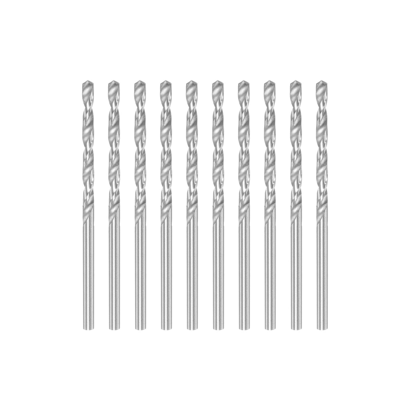 uxcell Uxcell 10 Pcs 2.55mm High Speed Steel Drill Bits, Fully Ground 56mm Length Drill Bit