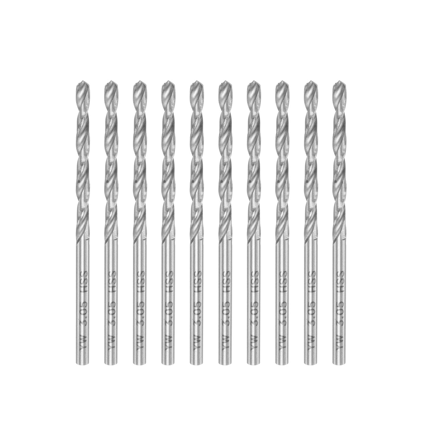uxcell Uxcell 10 Pcs 3.05mm High Speed Steel Drill Bits, Fully Ground 60mm Length Drill Bit