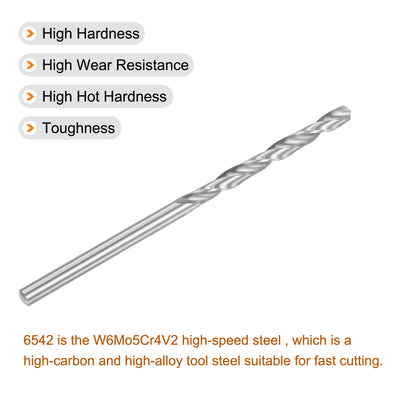 Harfington Uxcell 10 Pcs 3.15mm High Speed Steel Drill Bits, Fully Ground 65mm Length Drill Bit