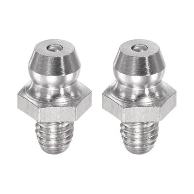 Harfington Uxcell 2Pcs Metric Stainless Steel Straight Hydraulic Grease Fitting M5 x 0.8mm Thread