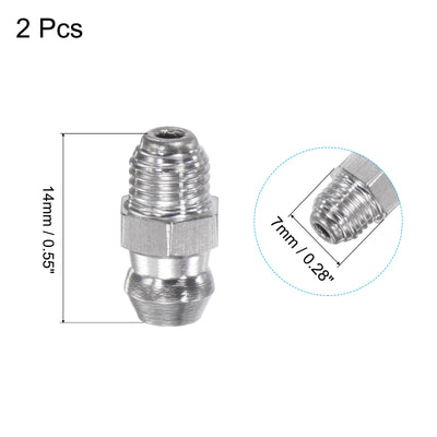Harfington Uxcell 2Pcs Metric Stainless Steel Straight Hydraulic Grease Fitting M6 x 0.75mm Thread