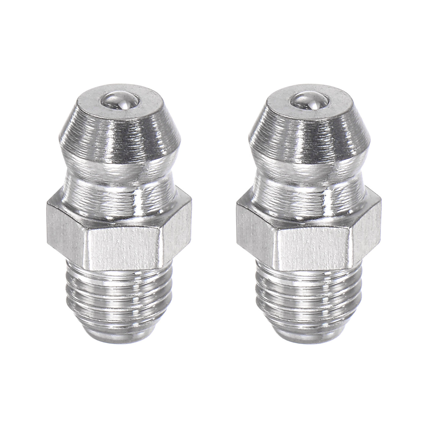 uxcell Uxcell 2Pcs Metric Stainless Steel Straight Hydraulic Grease Fitting M6 x 0.75mm Thread