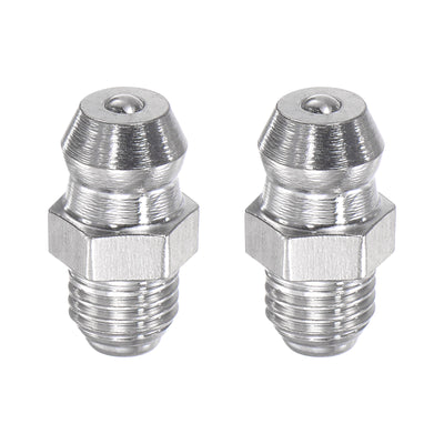 Harfington Uxcell 2Pcs Metric Stainless Steel Straight Hydraulic Grease Fitting M6 x 0.75mm Thread
