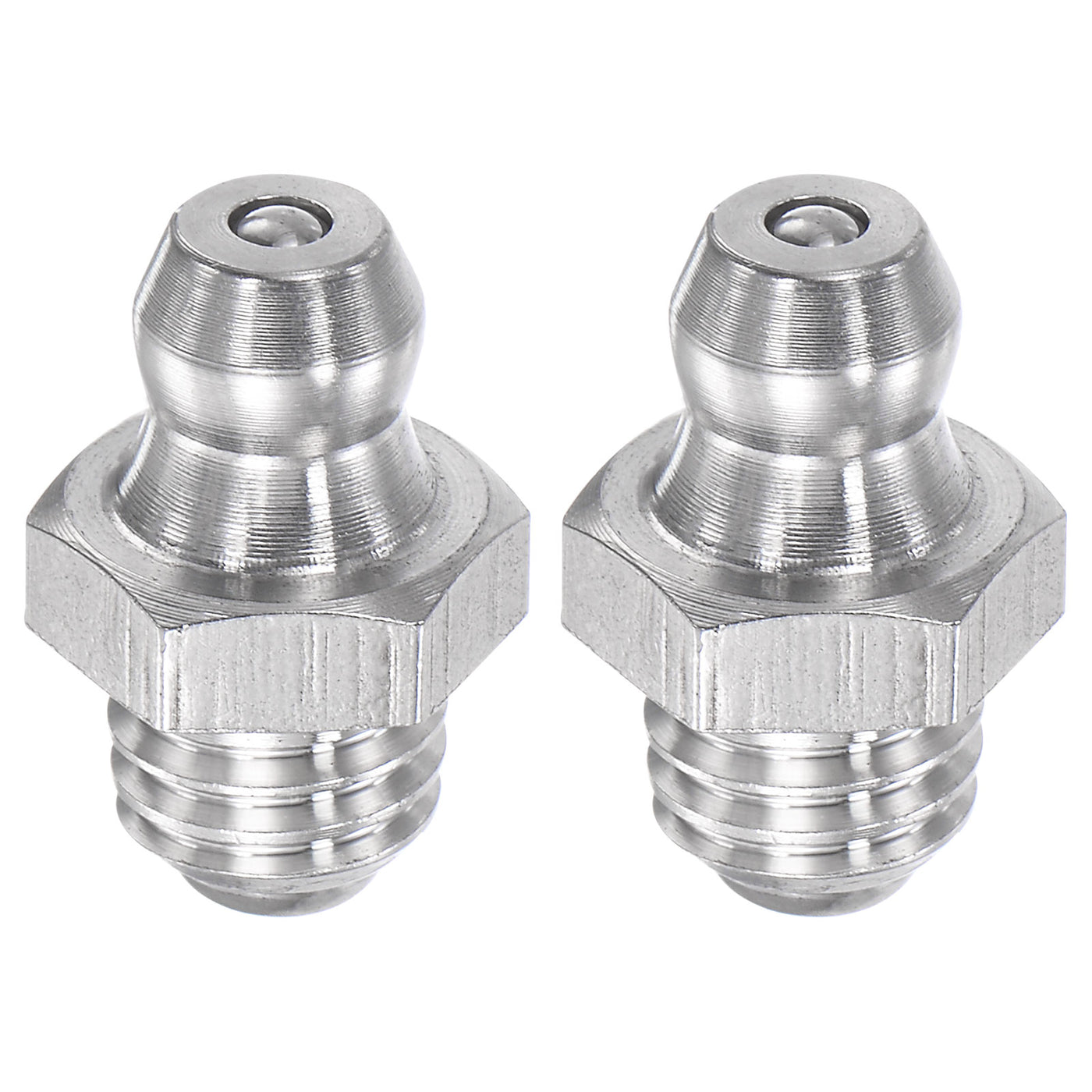 uxcell Uxcell 2Pcs Metric Stainless Steel Straight Hydraulic Grease Fitting M8 x 1.25mm Thread