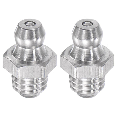 Harfington Uxcell 2Pcs Metric Stainless Steel Straight Hydraulic Grease Fitting M8 x 1.25mm Thread