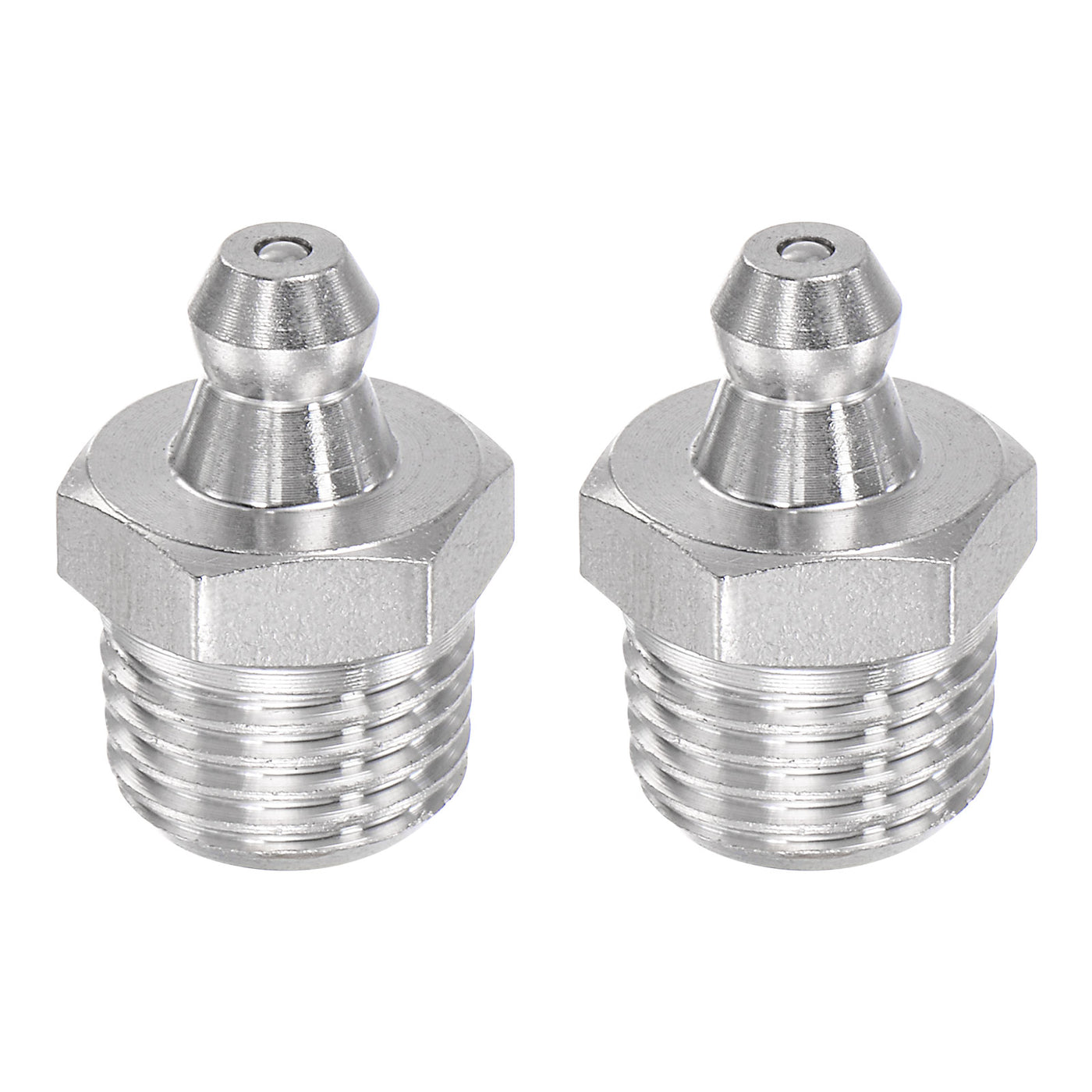 uxcell Uxcell 2Pcs Stainless Steel Straight Hydraulic Grease Fitting G1/4 Thread