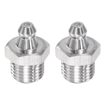 Harfington Uxcell 2Pcs Metric Stainless Steel Straight Grease Fitting M12 x 1.25mm Thread