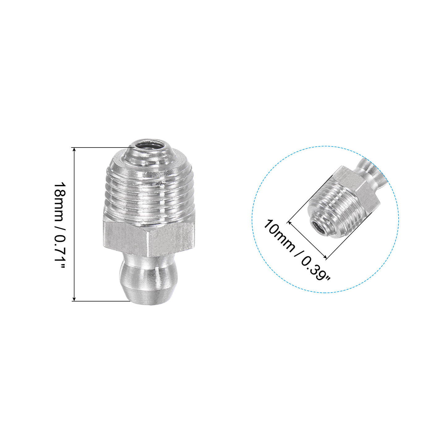 uxcell Uxcell 2Pcs 304 Stainless Steel Straight Grease Fitting G1/8 Thread